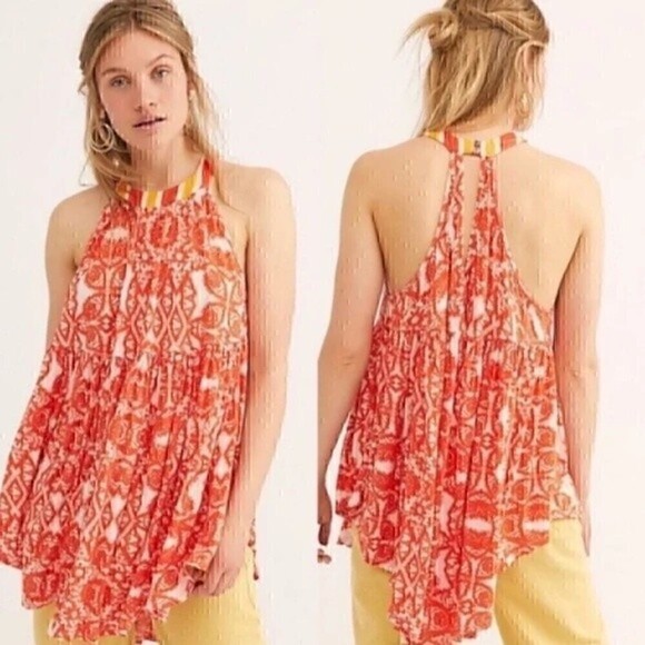 Free People Tops - NWT Free People Oversized Lavender Combo Tunic Top